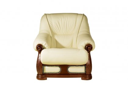 Кресло Классика (кожа белая)