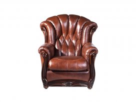 Кресло Венеция (кожа коричневая)