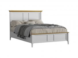 Кровать Квадро-С 140*200 (белый лак + антик 24)