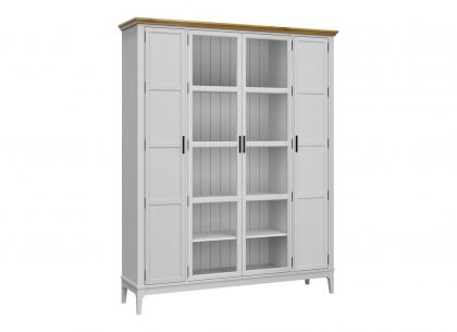 Витрина Квадро-С 422Ф (белый лак + антик 24)