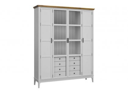 Витрина Квадро-С 422Ф/04Б (белый лак + антик 24)