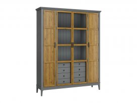 Витрина Квадро-С 422Ф/04С (серый 7042 + антик 24)