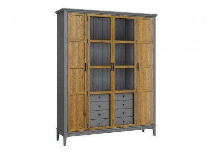 Витрина Квадро-С 422Ф/04С (серый 7042 + антик 24)