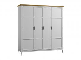 Шкаф для одежды Квадро-С 40 (белый лак + антик 24)
