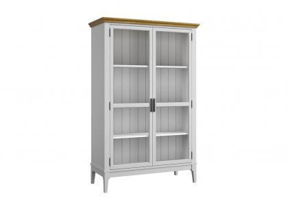 Шкаф для посуды Квадро-С 20 (белый лак + антик 24)