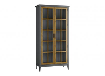 Шкаф для посуды Квадро-С 200-195 (серый 7042 + антик 24)