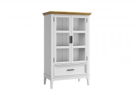 Шкаф для посуды Квадро-С 21 (белый лак + антик 24)