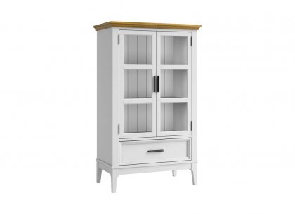 Шкаф для посуды Квадро-С 21 (белый лак + антик 24)