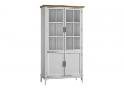 Шкаф для посуды Квадро-С 22-185 (белый лак + антик 24)