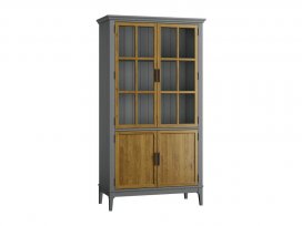 Шкаф для посуды Квадро-С 22-185 (серый 7042 + антик 24)