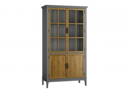 Шкаф для посуды Квадро-С 22-185 (серый 7042 + антик 24)