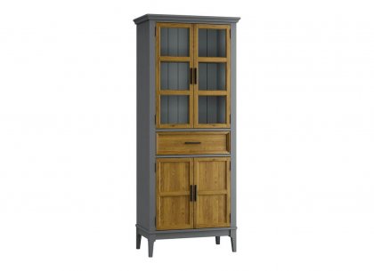 Шкаф для посуды Квадро-С 221-185 (серый 7042 + антик 24)