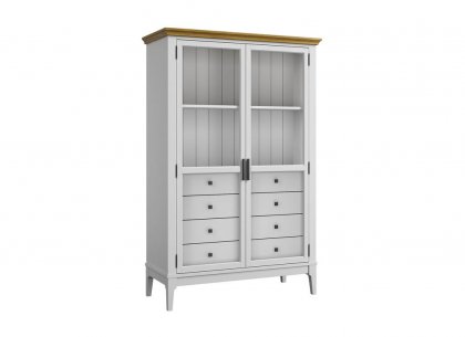 Шкаф для посуды Квадро-С 20/04 (белый лак + антик 24)