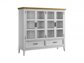 Шкаф для посуды Квадро-С 42 (белый лак + антик 24)