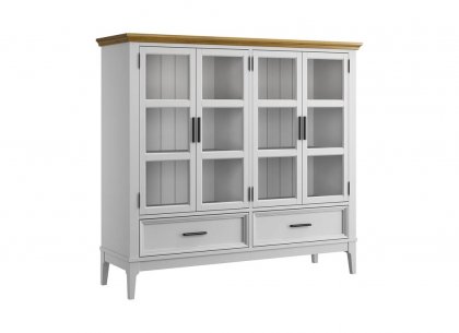 Шкаф для посуды Квадро-С 42 (белый лак + антик 24)