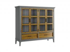 Шкаф для посуды Квадро-С 42 (серый 7042 + антик 24)