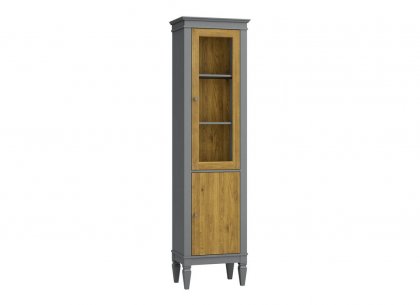 Шкаф для посуды Ольса-С 110Л/П (серый 7042 + антик 24)