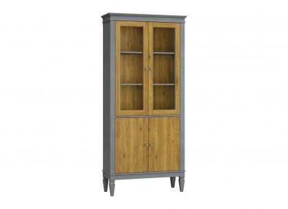 Шкаф для посуды Ольса-С 220 (серый 7042 + антик 24)