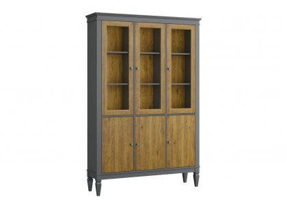 Шкаф для посуды Ольса-С 330 (серый 7042 + антик 24)