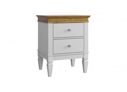 Тумба прикроватная Ольса-С 02 (белый лак + антик 24)