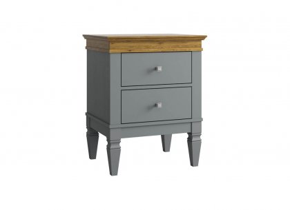 Тумба прикроватная Ольса-С 02 (серый 7042 + антик 24)