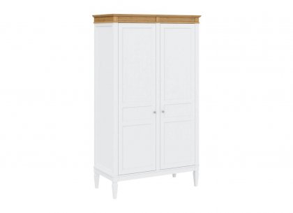 Шкаф для одежды Ольса-02 (белый лак + антик 24)