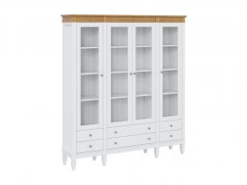 Стеллаж Ольса-404/006 (белый лак + антик 24)