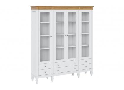 Стеллаж Ольса-404/006 (белый лак + антик 24)