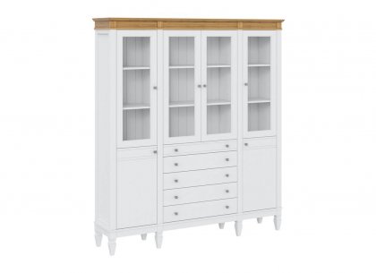 Стеллаж Ольса-404/214 (белый лак + антик 24)