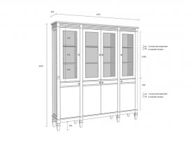 Стеллаж Ольса-404/400 (серый 7042 + антик 24)