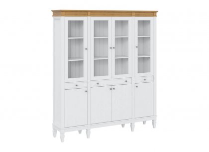 Стеллаж Ольса-404/430 (белый лак + антик 24)