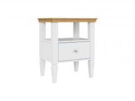 Тумба прикроватная Ольса-01 (белый лак + антик 24)