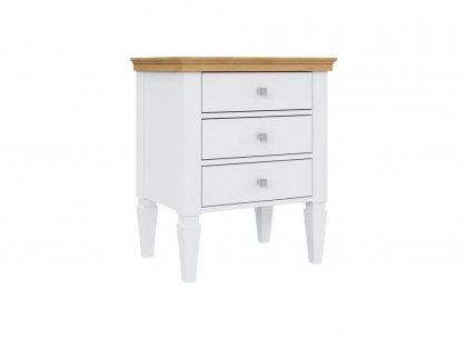 Тумба прикроватная Ольса-03 (белый лак + антик 24)
