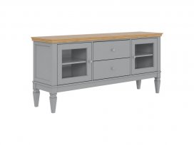 Тумба ТВ Ольса 22 (1600) стекло (серый 7042 + антик 24)