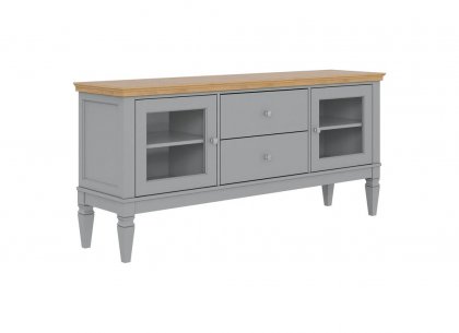 Тумба ТВ Ольса 22 (1600) стекло (серый 7042 + антик 24)