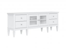 Тумба ТВ Ольса 24 (2000) стекло (белый лак)