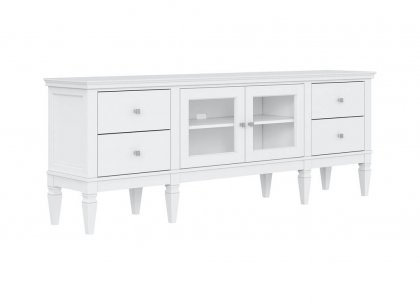 Тумба ТВ Ольса 24 (2000) стекло (белый лак)