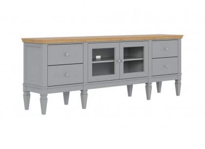 Тумба ТВ Ольса 24 (2000) стекло (серый 7042 + антик 24)