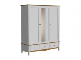 Шкаф 33 Пенни комбинированный с 1-м зеркалом (белый воск/антик 24)