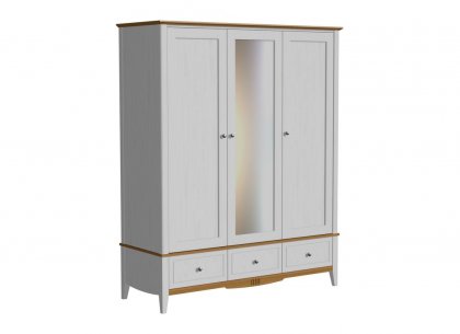 Шкаф 33 Пенни комбинированный с 1-м зеркалом (белый воск/антик 24)