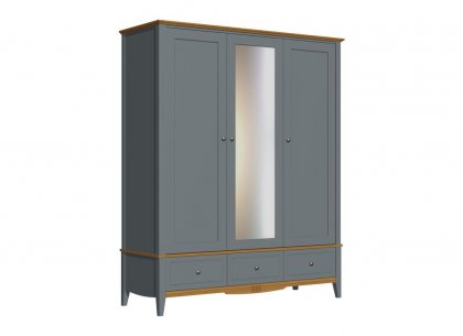 Шкаф 33 Пенни комбинированный с 1-м зеркалом (серый 7046/антик 24)
