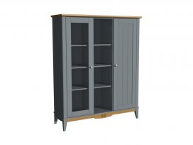 Шкаф для посуды 101 Пенни (серый 7046/антик 24)