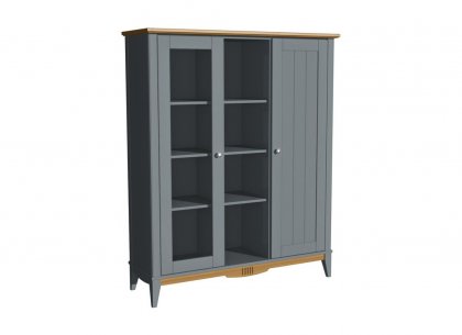 Шкаф для посуды 101 Пенни (серый 7046/антик 24)