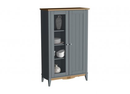 Шкаф для посуды 11 Пенни (серый 7046/антик 24)