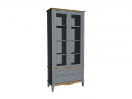 Шкаф для посуды 22 Пенни (серый 7046/антик 24)