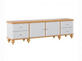 Тумба ТВ Рандеву-24 (белый лак + антик 24)