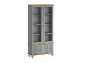 Шкаф для посуды Рандеву-22 (серый 7042 + антик 24)