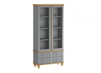 Шкаф для посуды Рандеву-22 (серый 7042 + антик 24)