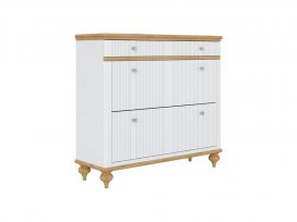 Тумба под обувь Рандеву-21 (белый лак + антик 24)