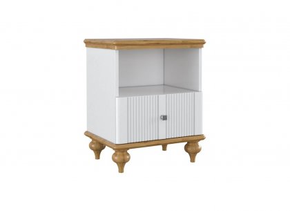 Тумба прикроватная Рандеву-01 (белый лак + антик 24)